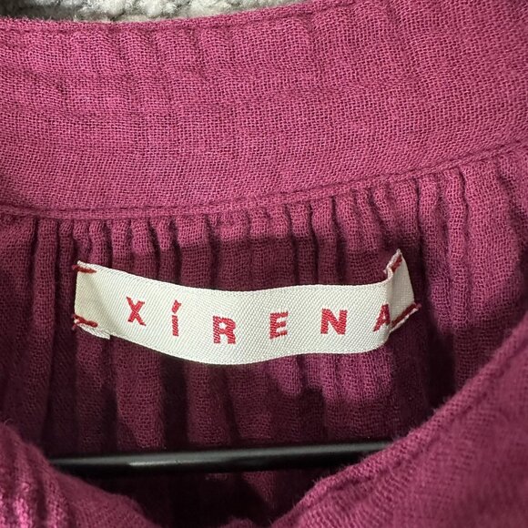 Xirena Shirt Womens Unknown Purple Gauze Henley Long Sleeve Lightweight Top - Picture 4 of 5